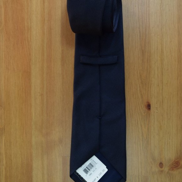 ERMENEGILDO ZEGNA Silk Tie ~ $205 Charcoal Blue Gold 3D  Ermenegildo ZEGNA Geometric Navy Blue Micro Solid Squares woven SILK neck tie